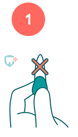 Diagram showing a hand holding a knocked out tooth by the crown not root.