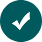 A dark green circular icon displaying a white checkmark for verified dental care.